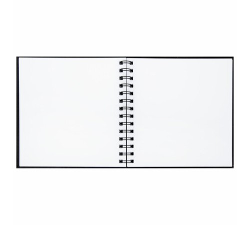 Скетчбук, белая бумага 160 г/м2, 190х190 мм, 60 л., гребень, твёрдая обложка ЧЕРНАЯ, BRAUBERG ART CLASSIC, 115074