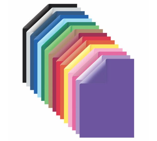 Картон цветной А4 ТОНИРОВАННЫЙ В МАССЕ, 160 листов, 16 цветов, 180 г/м2, BRAUBERG, 115090