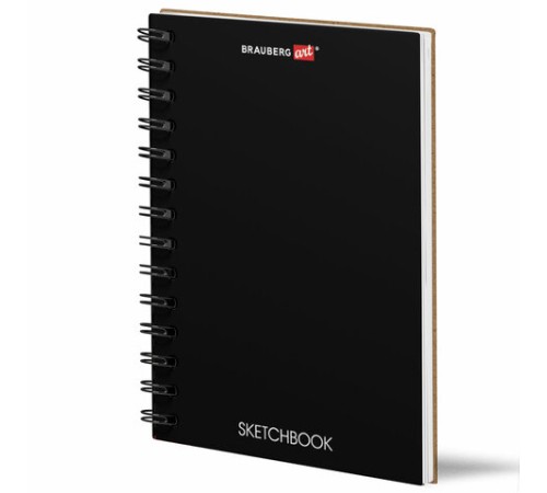 Скетчбук для маркеров 120 г/м2, 148х210 мм, 40 л., гребень, жесткая подложка, BRAUBERG ART PREMIERE, 115107