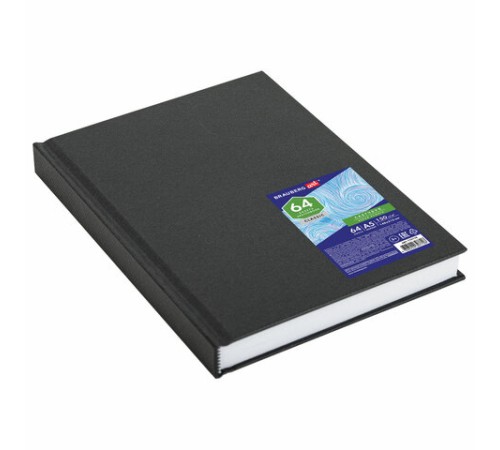 Скетчбук, белая бумага 150 г/м2, 148х210 мм, 64 л., книжный твердый переплет, BRAUBERG ART CLASSIC, 115110