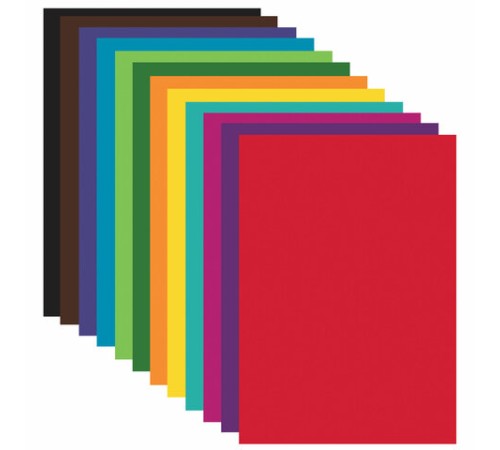 Картон цветной А4 МЕЛОВАННЫЙ, 24 листа,12 цветов, в папке, BRAUBERG KIDS, 203х283 мм, 