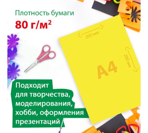 Цветная бумага А4 мелованная, 24 листов, 24 цвета, папка, индивидуальная упаковка, BRAUBERG KIDS, 200х280 мм, 115163