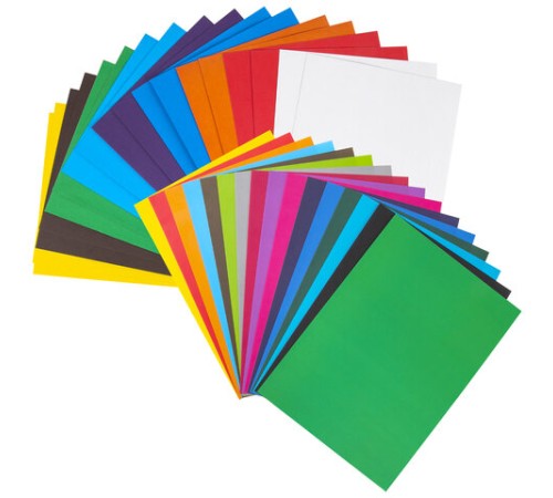 Набор картона и бумаги А4 немелованный (белый картон 2 л., цветной картон 16 л. 8 цв., цветная бумага 16 л. 16 цв.), ЮНЛАНДИЯ, 115165