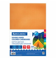 Картон цветной А4 2-сторонний МЕЛОВАННЫЙ, 16 листов, 16 цветов, BRAUBERG, 200х290 мм, 115166