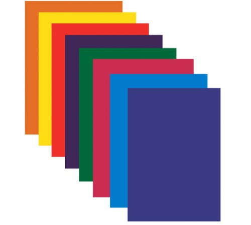 Цветная бумага А4 офсетная, 24 листа, 8 цветов, в папке, ЮНЛАНДИЯ, 200х283 мм, 