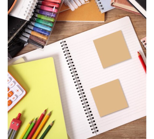 Блок самоклеящийся крафтовая бумага (стикеры) BRAUBERG KRAFT, 76х76 мм, 100 листов, 115203