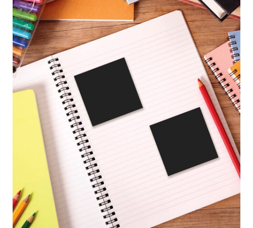 Блок самоклеящийся (стикеры) черный BRAUBERG BLACK, 76х76 мм, 100 листов, 115204