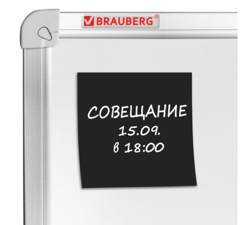 Блок самоклеящийся (стикеры) черный BRAUBERG BLACK, 76х76 мм, 100 листов, 115204