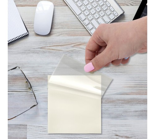 Блок самоклеящийся прозрачный (стикеры) BRAUBERG TRANSPARENT 76х76 мм, 100 листов, 115205