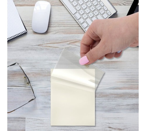 Блок самоклеящийся прозрачный (стикеры) BRAUBERG TRANSPARENT 90х70 мм, 50 листов, 115206