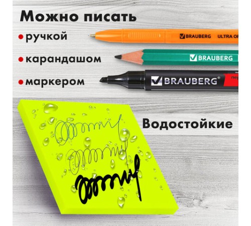 Блок самоклеящийся прозрачно-желтый (стикеры) BRAUBERG TRANSPARENT 76х76 мм, 100 листов, 115207
