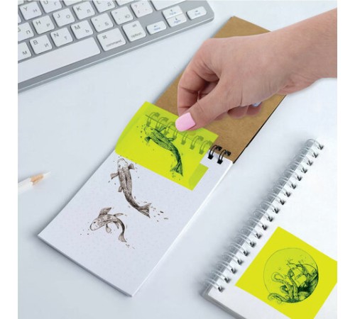 Блок самоклеящийся прозрачно-желтый (стикеры) BRAUBERG TRANSPARENT 76х76 мм, 100 листов, 115207