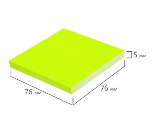 Блок самоклеящийся (стикеры) бесклеевые электростатические BRAUBERG 76х76 мм, 100 листов, желтые, 115210