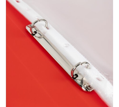 Папка для портфолио школьника/дошкольника, А4, 2 кольца, 10 файлов, красный пластик, ЮНЛАНДИЯ, 115235