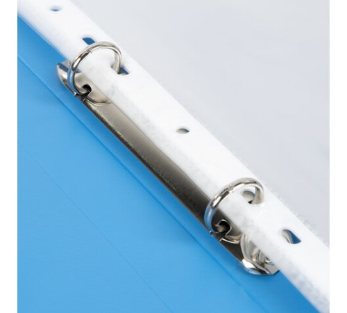 Папка для портфолио школьника/дошкольника, А4, 2 кольца, 10 файлов, пластик синий, ЮНЛАНДИЯ, 115236