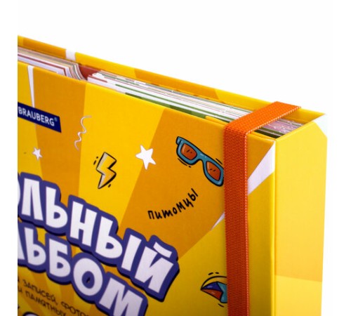 Папка-портфолио школьника, А4, ШКОЛЬНЫЙ АЛЬБОМ, 10 вкладышей, магнитный клапан 7БЦ, BRAUBERG, 115242