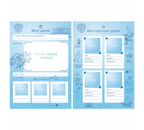 Папка-портфолио школьника, А4, на молнии, 8 вкладышей, обложка твердая, СИМВОЛИКА, BRAUBERG, 115243