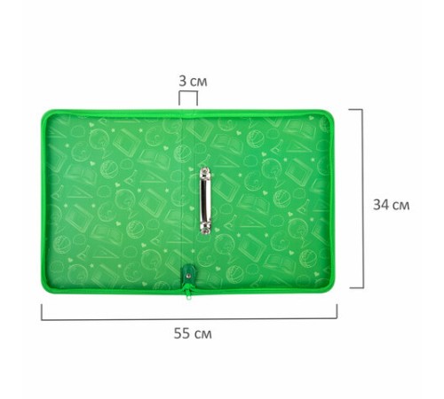 Папка-портфолио школьника, А4, на молнии, 8 вкладышей, обложка твёрдая, ОТЛИЧНИКИ, BRAUBERG, 115244