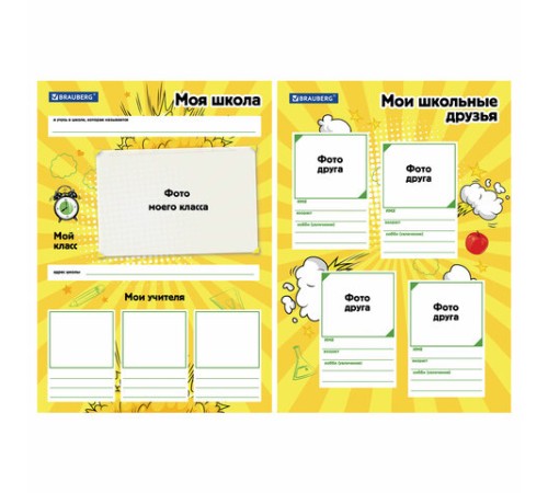 Папка-портфолио школьника, А4, на молнии, 8 вкладышей, обложка твёрдая, ОТЛИЧНИКИ, BRAUBERG, 115244