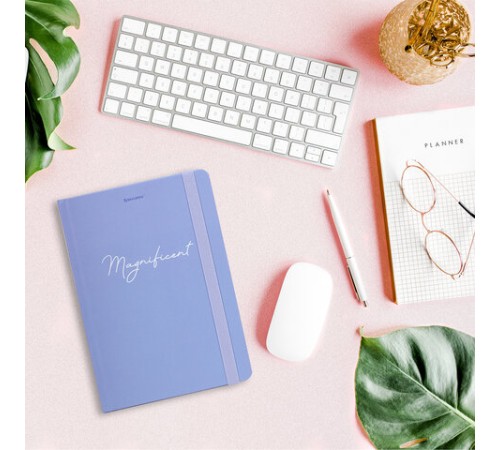 Блокнот с резинкой в клетку 96 л., А5 145х203 мм, твердая обложка, BRAUBERG, 