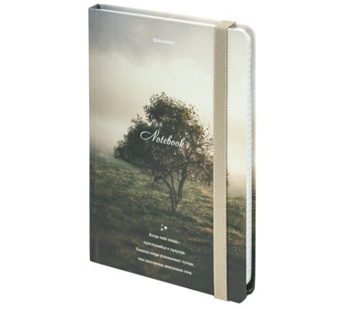 Блокнот с резинкой в клетку 96 л., А5 145х203 мм, твердая обложка, BRAUBERG, 