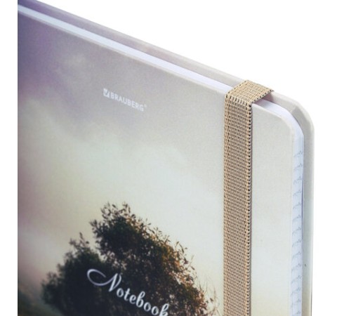 Блокнот с резинкой в клетку 96 л., А5 145х203 мм, твердая обложка, BRAUBERG, 