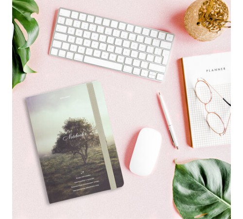 Блокнот с резинкой в клетку 96 л., А5 145х203 мм, твердая обложка, BRAUBERG, 