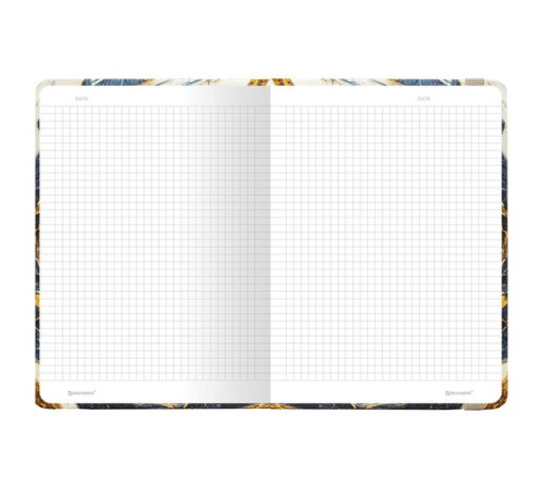 Блокнот с резинкой в клетку 96 л., А5 145х203 мм, твердая обложка с фольгой, BRAUBERG, 