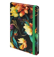 Блокнот с резинкой в клетку 96 л., А5 145х203 мм, твердая обложка с фольгой, BRAUBERG, 