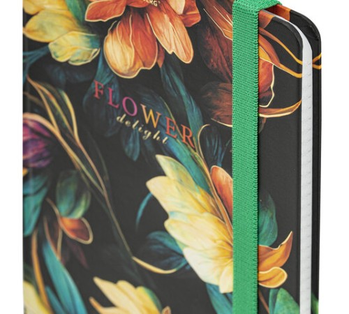 Блокнот с резинкой в клетку 96 л., А5 145х203 мм, твердая обложка с фольгой, BRAUBERG, 