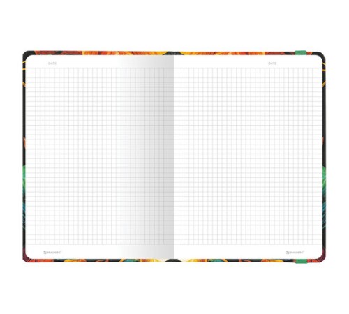 Блокнот с резинкой в клетку 96 л., А5 145х203 мм, твердая обложка с фольгой, BRAUBERG, 