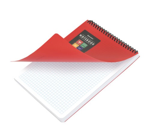 Блокнот А5 80 л., спираль пластиковая, обложка пластик, клетка, BRAUBERG 