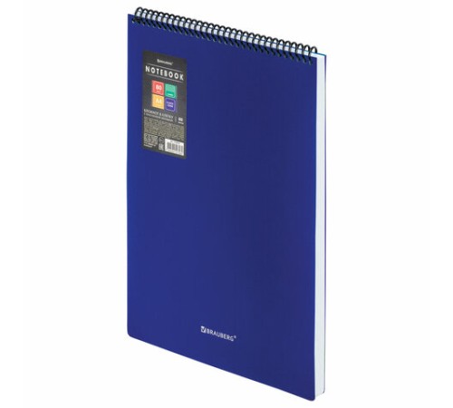 Блокнот БОЛЬШОГО ФОРМАТА А4, 80 л., обложка пластик, клетка, BRAUBERG 