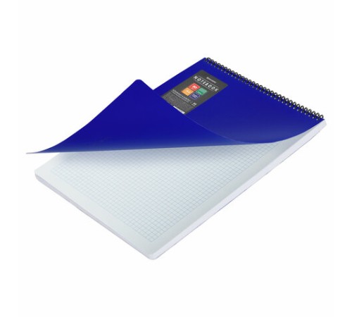 Блокнот БОЛЬШОГО ФОРМАТА А4, 80 л., обложка пластик, клетка, BRAUBERG 