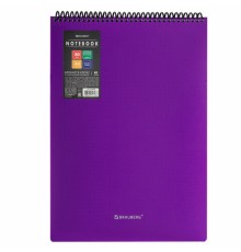 Блокнот БОЛЬШОГО ФОРМАТА А4, 80 л., обложка пластик, клетка, BRAUBERG 