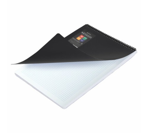 Блокнот БОЛЬШОГО ФОРМАТА А4, 80 л., обложка пластик, клетка, BRAUBERG 