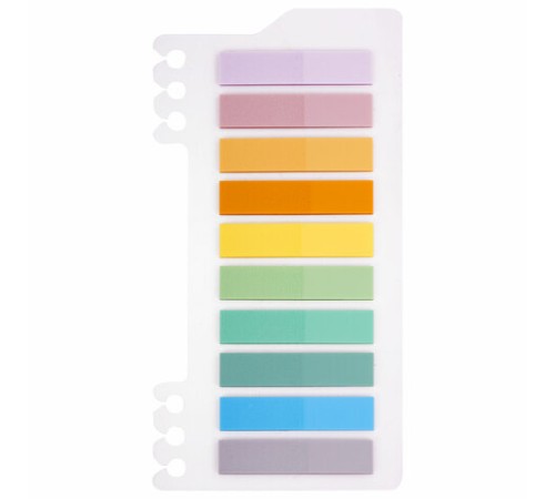 Закладки клейкие пастельные BRAUBERG PASTEL, пластиковые, 45х10 мм, 10 цветов х 20 листов, 115579