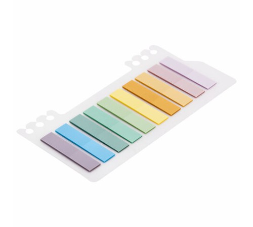 Закладки клейкие пастельные BRAUBERG PASTEL, пластиковые, 45х10 мм, 10 цветов х 20 листов, 115579