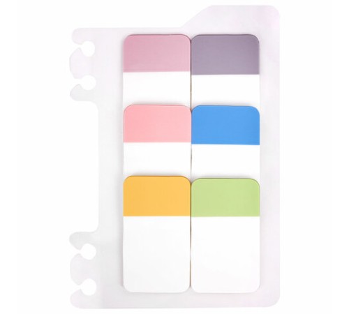 Закладки клейкие пастельные BRAUBERG PASTEL, пластиковые, 45х25 мм, 6 цветов х 20 листов, 115580