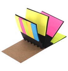 Закладки клейкие в книжке BRAUBERG, 200 штук: 50х15 мм 5 цветов х 25 листов, 75х50 мм 3 цвета х 25 листов, 115581