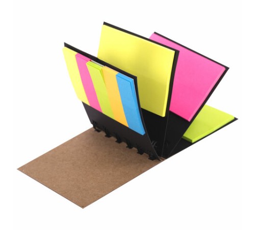 Закладки клейкие в книжке BRAUBERG, 200 штук: 50х15 мм 5 цветов х 25 листов, 75х50 мм 3 цвета х 25 листов, 115581