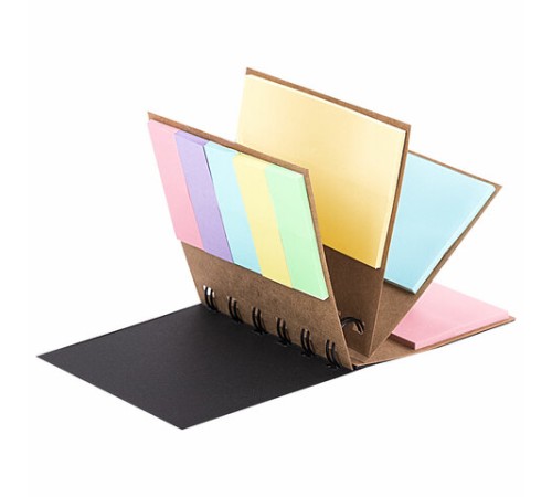 Закладки клейкие в книжке BRAUBERG PASTEL 200 штук: 50х15 мм 5 цветов х 25 листов, 50х75 мм 3 цвета х 25 листов, 115582