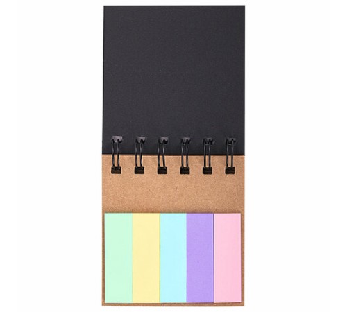 Закладки клейкие в книжке BRAUBERG PASTEL 200 штук: 50х15 мм 5 цветов х 25 листов, 50х75 мм 3 цвета х 25 листов, 115582