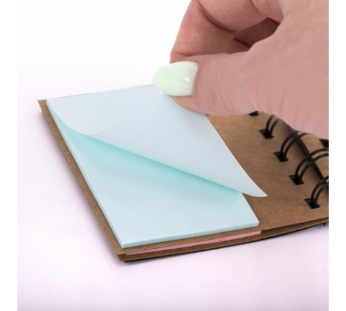 Закладки клейкие в книжке BRAUBERG PASTEL 200 штук: 50х15 мм 5 цветов х 25 листов, 50х75 мм 3 цвета х 25 листов, 115582