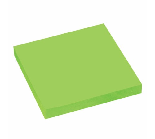 Блок самоклеящийся (стикеры), STAFF НЕОНОВЫЙ, 76х76 мм, 100 листов, зеленый, 115585