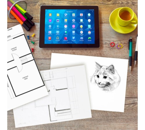 Бумага для черчения А4, 210х297 мм, 40 л., 200 г/м2, ватман ГОЗНАК КБФ, в коробке, BRAUBERG, 115623