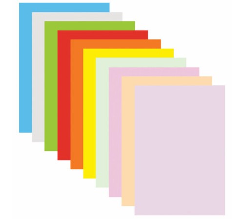 Цветная бумага А4 для аппликаций и оригами, 10 л., 10 цв., 80 г/м2, в папке, 