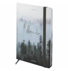 Блокнот с резинкой в клетку 96 л., А5 145х203 мм, твердая обложка, BRAUBERG, 