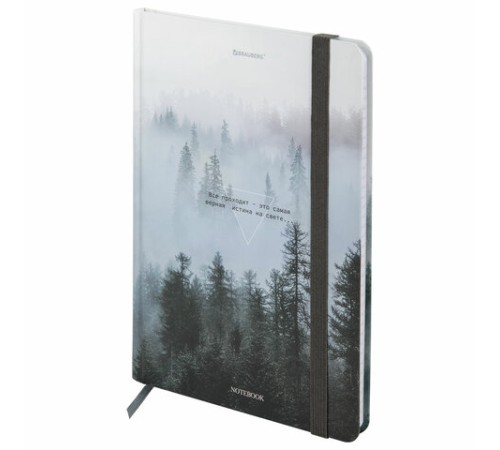 Блокнот с резинкой в клетку 96 л., А5 145х203 мм, твердая обложка, BRAUBERG, 