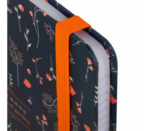 Блокнот с резинкой в клетку 96 л., А5 145х203 мм, твердая обложка, BRAUBERG, 